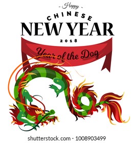 Traditional chinese Dragon, ancient symbol of asian or china culture, decoration for new year celebration, mythology animal vector illustration, idea for tattoo design