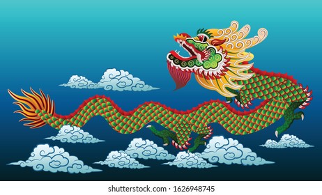 Traditional Chinese Dragon Graphic vector