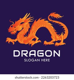 Traditional chinese Dragon logo vector