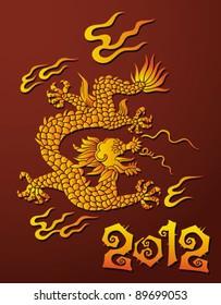 Traditional Chinese dragon, symbol of 2012 year, vector illustration