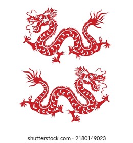 Traditional Chinese Dragon Vector Illustration