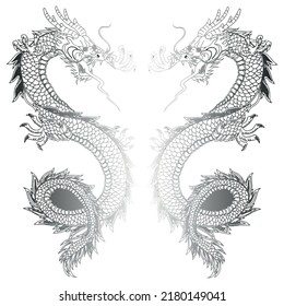 Traditional Chinese Dragon Vector Illustration