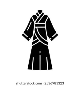 Traditional Chinese festival clothing icon. Customizable thin line illustration. editable stroke.