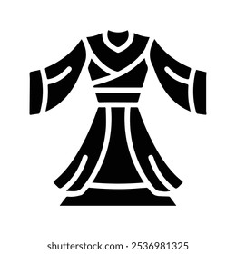 Traditional Chinese festival clothing icon. Customizable thin line illustration. editable stroke.