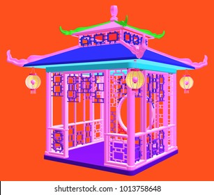 Traditional Chinese Gazebo Garden Pavilion Vector