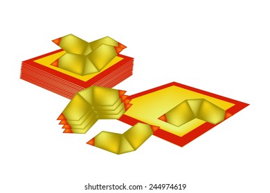 Traditional Chinese, Chinese Gold and Joss Paper or Ghost Money for Chinese New Year Celebration and Special Occasions. 