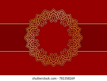 Traditional Chinese Greeting Card Template, Auspicious Clouds Frame 