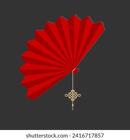 Traditional Chinese hand fan. Vector illustration