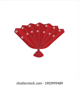 Traditional chinese hand held fan at happy new year chinese digital design graphic 2d hd illustration
