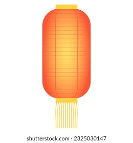 Traditional Chinese hanging lantern illustration. Modern minimal flat style design, isolated vector. Asian holiday Mid Autumn Festival, New Year print element