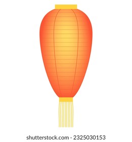 Traditional Chinese hanging lantern illustration. Modern minimal flat style design, isolated vector. Asian holiday Mid Autumn Festival, New Year print element