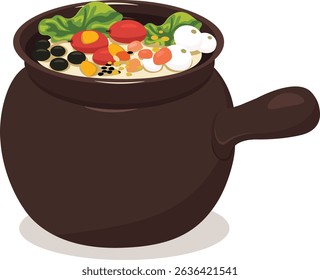 Traditional Chinese herbal vegetable soup