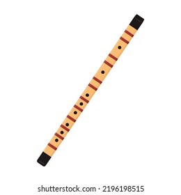 Traditional Chinese Instrument Flute - Dizi Isolated - Vector icon.