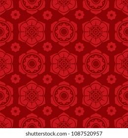 Traditional chinese and japanese floral seamless pattern design. Vector asian seamless texture background illustration