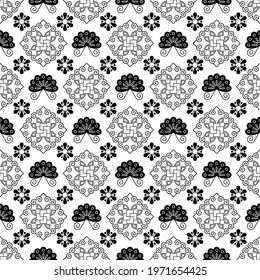 Traditional chinese, japanese vector seamless patterns. Golden chinese geometrical and floral ornaments on white background. Decorative Asian wallpaper. Oriental background for new year greeting card.
