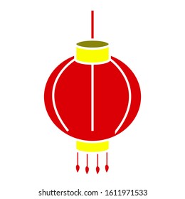 Traditional Chinese lantern in a flat style .icon isolation on a white background to use