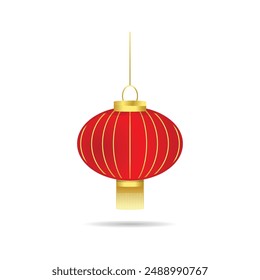 Traditional Chinese lantern in a flat style .icon isolation on a white background to use
