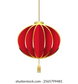 Traditional Chinese lantern in a flat style .icon isolation on a white background