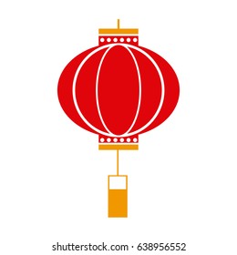 traditional chinese lantern in a flat style, icon isolation on a white background