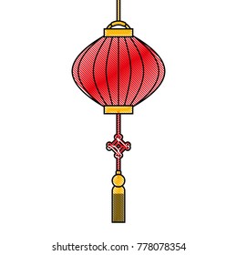 traditional chinese lantern in a flat style