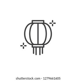 Traditional chinese lantern line icon. linear style sign for mobile concept and web design. Chinese paper lantern outline vector icon. Symbol, logo illustration. Pixel perfect vector graphics