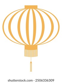 Traditional Chinese lantern, palace lantern illustration. Isolated vector element. Line art style design. Festive holiday clip art. Mid Autumn Festival, Lunar New Year card, banner, poster, decor