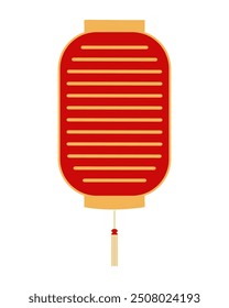 Traditional Chinese lantern, palace lantern illustration. Isolated vector element. Line art style design. Festive holiday clip art. Mid Autumn Festival, Lunar New Year card, banner, poster, decor
