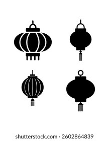 Traditional Chinese Lantern Silhouettes for Festive Celebration	

