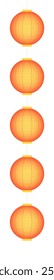 Traditional Chinese lanterns, palace lanterns hanging illustration. Isolated vector. Flat style design. Festive holiday clip art. Mid Autumn Festival, Lunar New Year card, banner, poster element