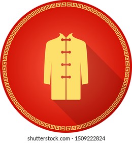 Traditional Chinese Man's Clothing Icon, Flat Design