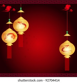 traditional of Chinese Mid Autumn Festival or Lantern Festival with space for text or image