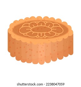 Traditional Chinese moon cake, Happy Mid Autumn Festival cakes have different patterns. Vector illustration isolated on white background