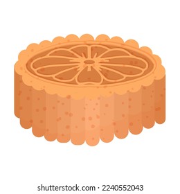 Traditional Chinese moon cake, Happy Mid Autumn Festival cakes have different patterns. Vector illustration isolated on white background