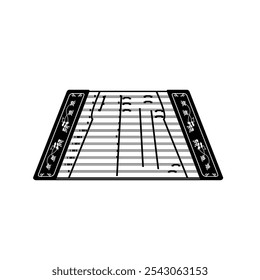 Traditionelle chinesische Musikinstrument-Logo-Illustration, Yangqin Silhouette geeignet für Musikgeschäfte und Gemeinschaften	