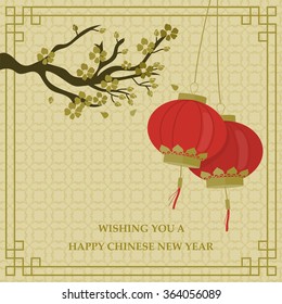 traditional chinese new year background.  can be used for wallpaper, pattern fills, web page design ,surface textures, greeting card. Vector illustration.