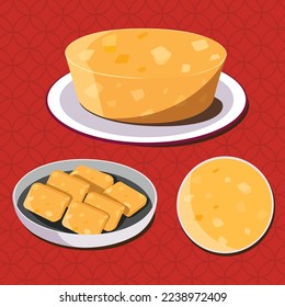 Traditional Chinese New Year Food, Water Chestnut Cake in three perspectives 