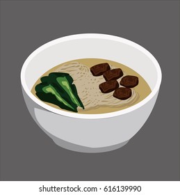 Traditional chinese noodle Lamian vector illustration