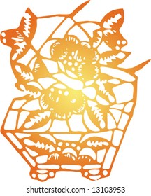 Traditional Chinese Paper-cut, pasted on window at spring festival or when couple get married, very Popular in Northwest China, as a culture passed down for generations