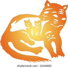 Traditional Chinese Paper-cut, pasted on window at spring festival or when couple get married, very Popular in Northwest China, as a culture passed down for generations