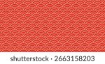 Traditional Chinese pattern with arching red waves