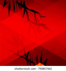 Traditional Chinese pattern pack. Red abstract background. vector illustration