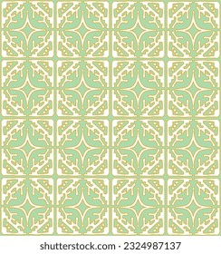 Traditional chinese pattern, seamless asian texture. Abstract geometric decorative light green background. Flat style tile ornament. Vector wallpaper
