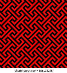 Traditional chinese pattern seamless, asian texture in red and black, vector illustration