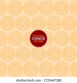 Traditional Chinese pattern. This is a simple vector illustration with harmonious blend of retro and modern styles. The color can be changed if needed. Eps10 vector.