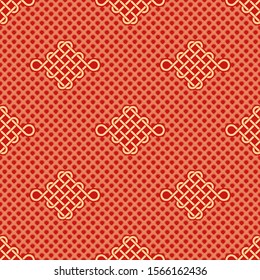 Traditional Chinese seamless pattern with Chinese knot. Vector illustration