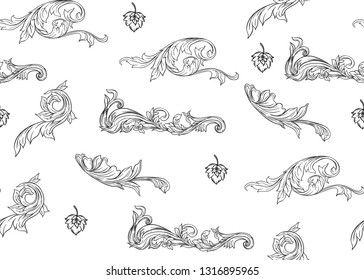 Traditional Chinese seamless pattern, ornament. Outline hand drawing vector illustration.
