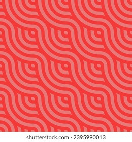 Traditional chinese seamless pattern. Red oriental background, geometric print, Wallpaper, template for fabrics, web design, posters, interior... Vector illustration.