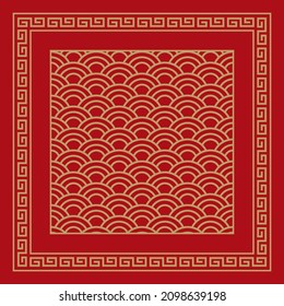 Traditional Chinese seamless patterns, frame and border. 