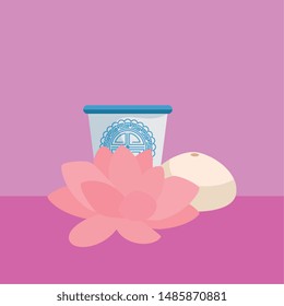 traditional chinese tea cup with flower lotus