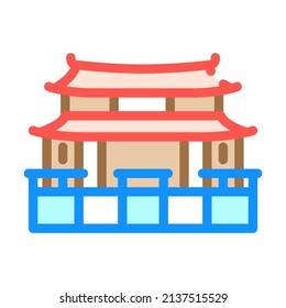 traditional chinese temple color icon vector. traditional chinese temple sign. isolated symbol illustration